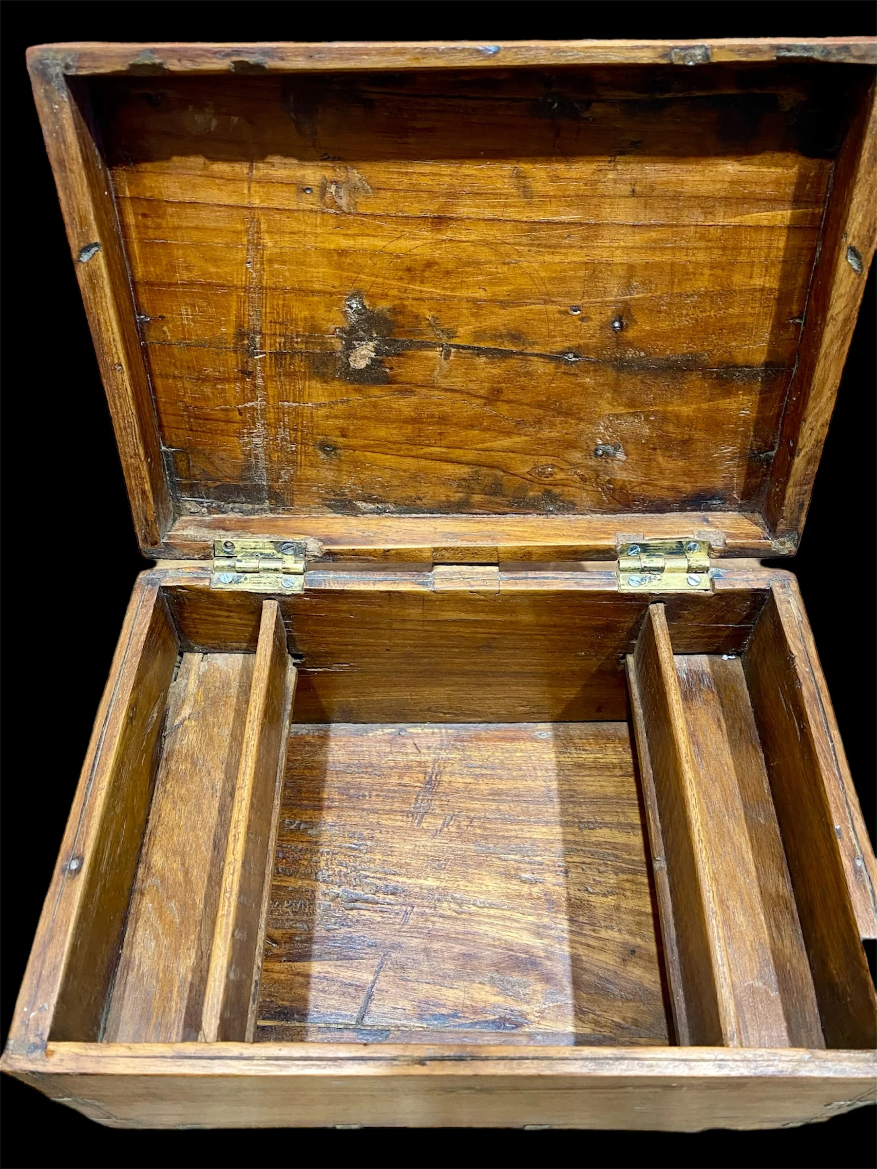 Antique Carved Wood Box - Image 3
