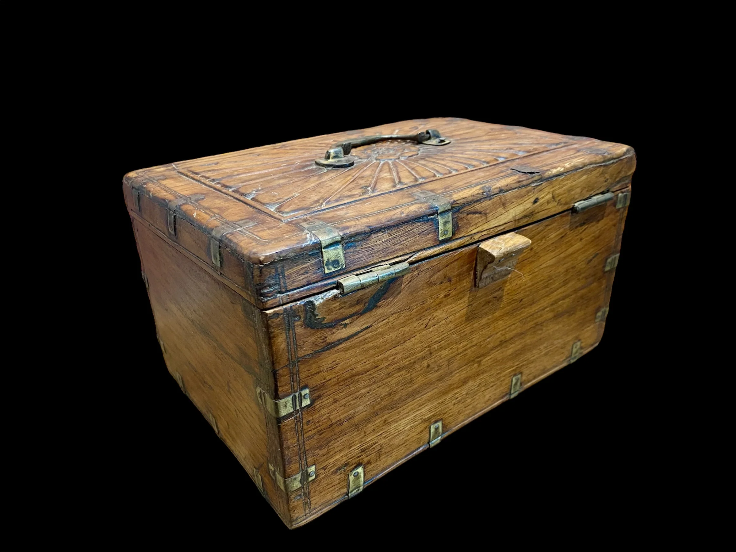 Antique Carved Wood Box - Image 5