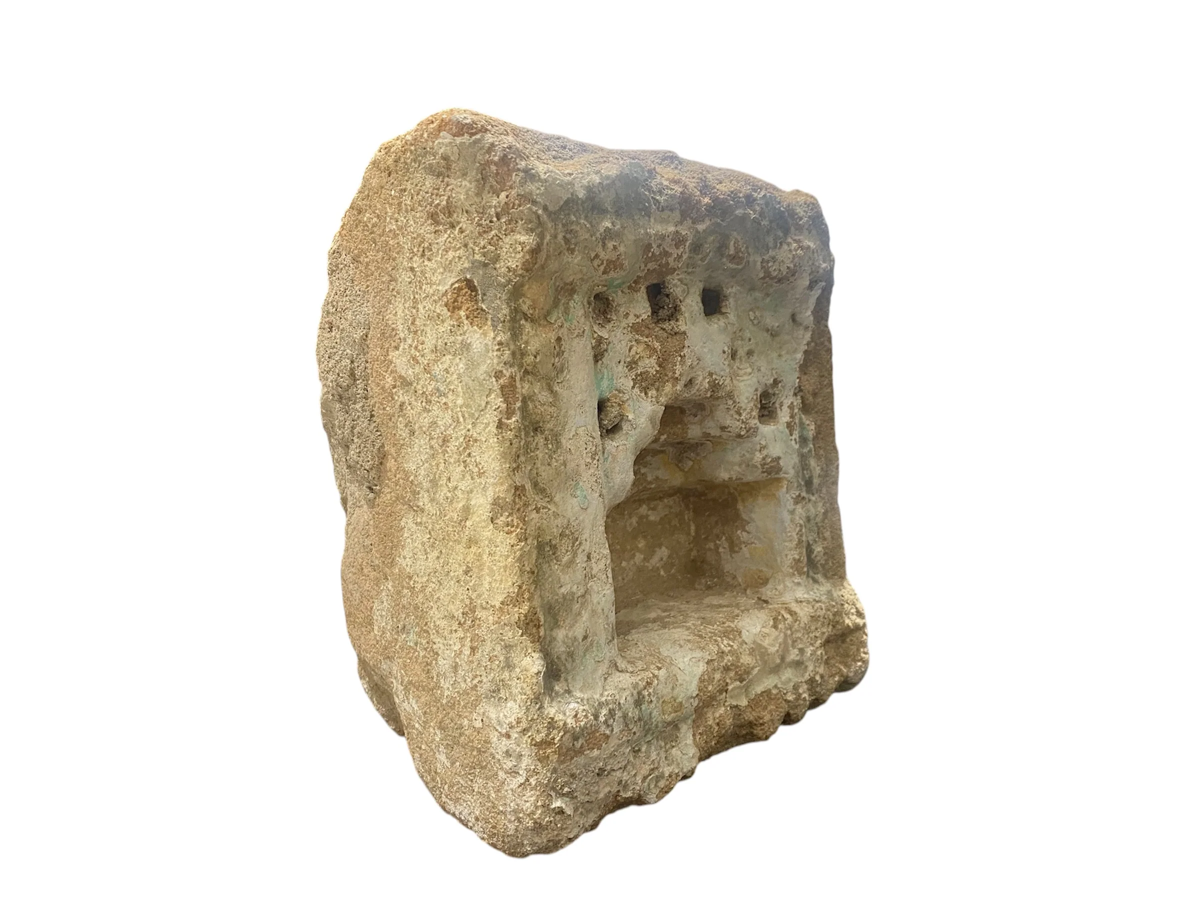 Antique Indian Hand Carved Stone Wall Shrine - Image 3