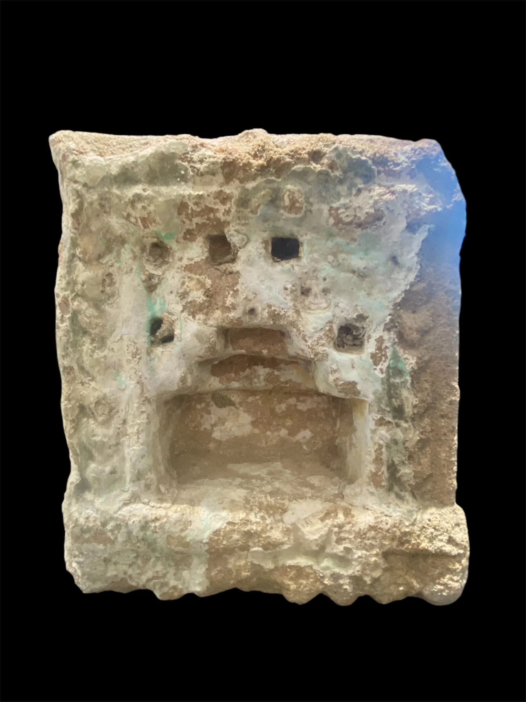Antique Indian Hand Carved Stone Wall Shrine - Image 4
