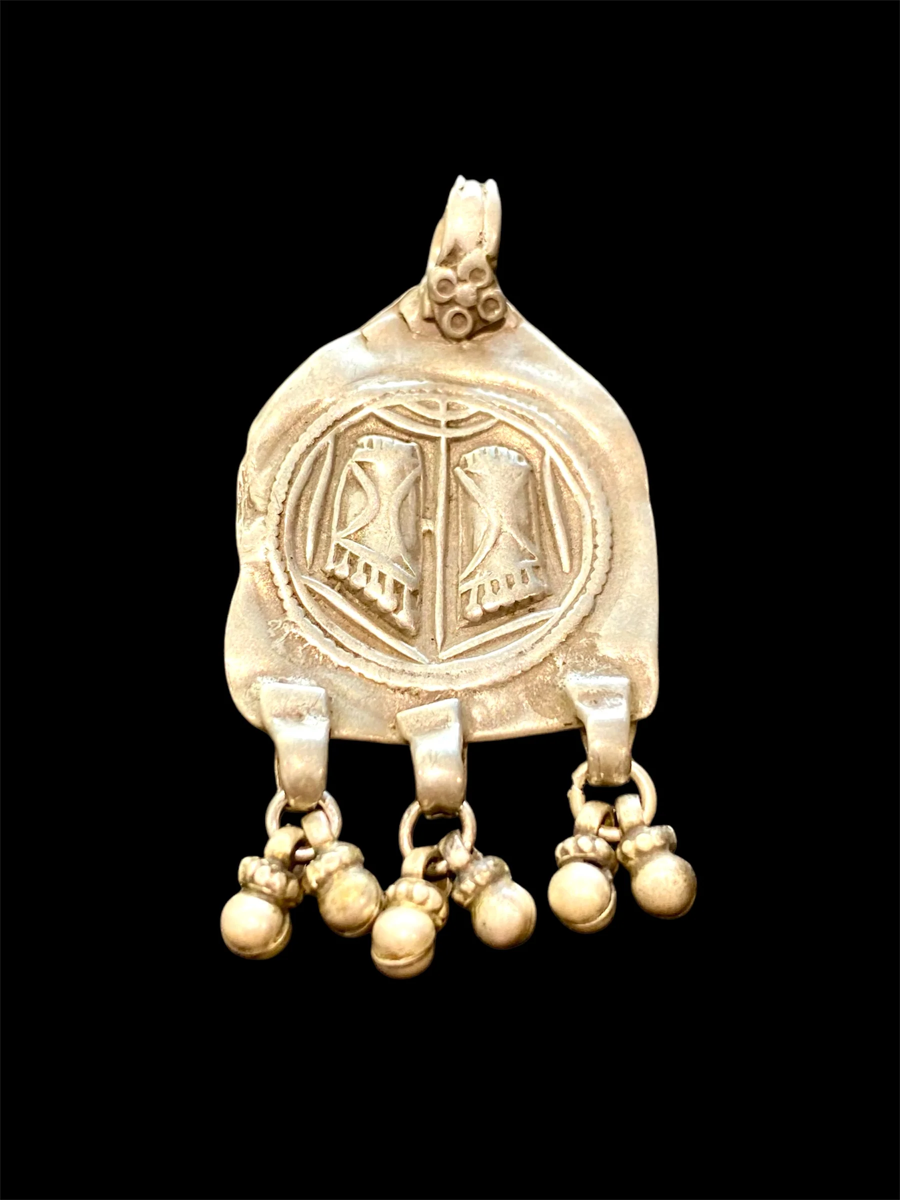 Antique Silver Feet of Lakshmi Amulet - Image 3