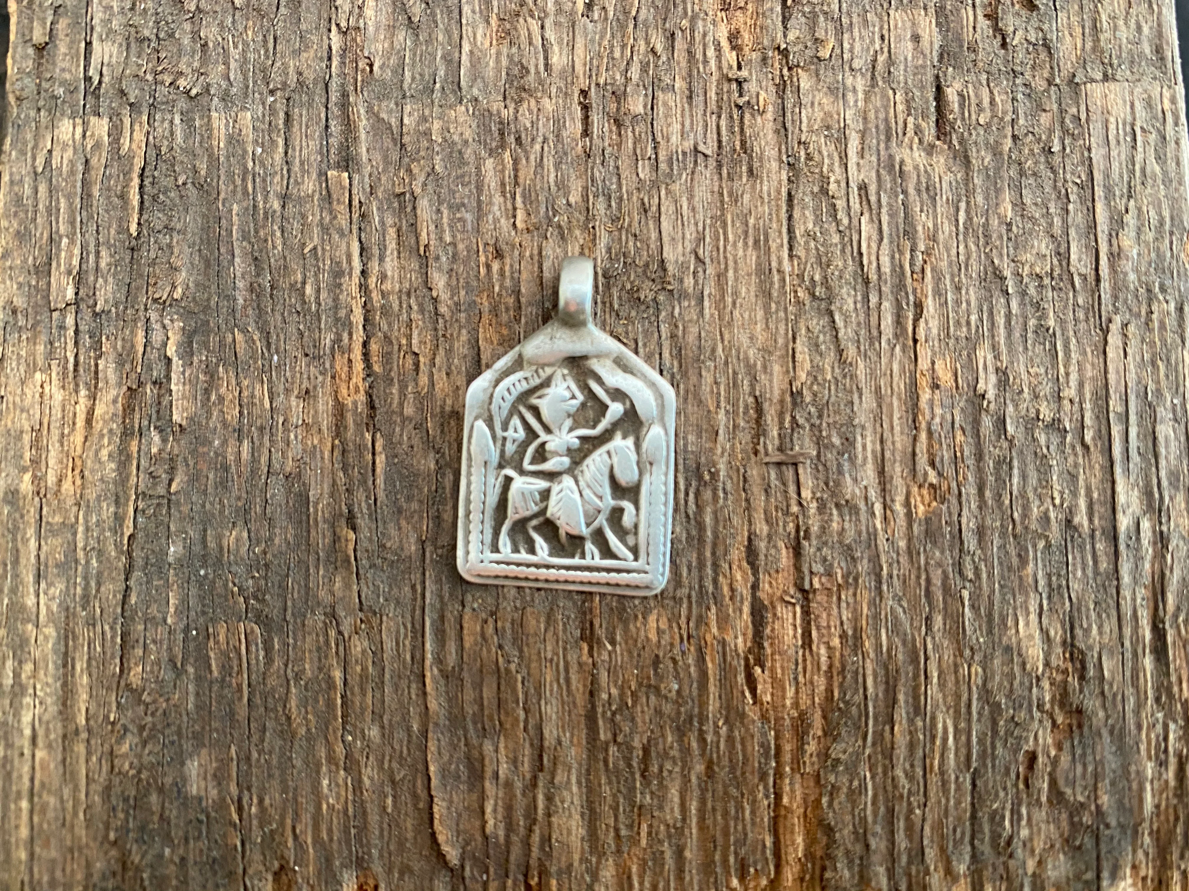 Antique Silver Tribal Amulet Pendants - Baba Ramdev - Image 3