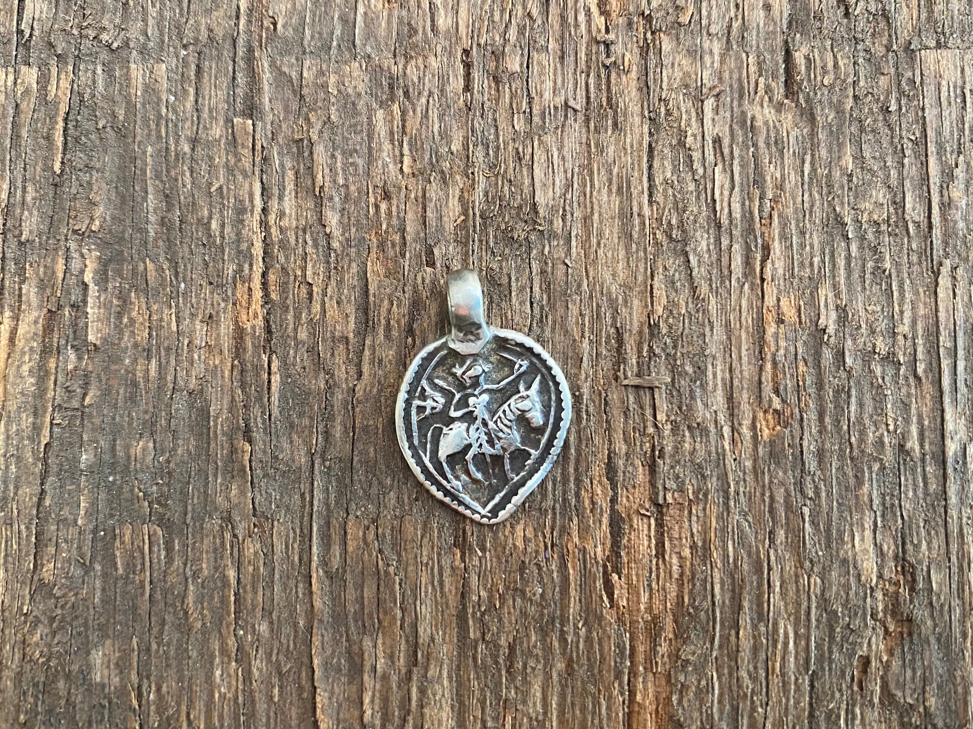 Antique Silver Tribal Amulet Pendants - Baba Ramdev - Image 4