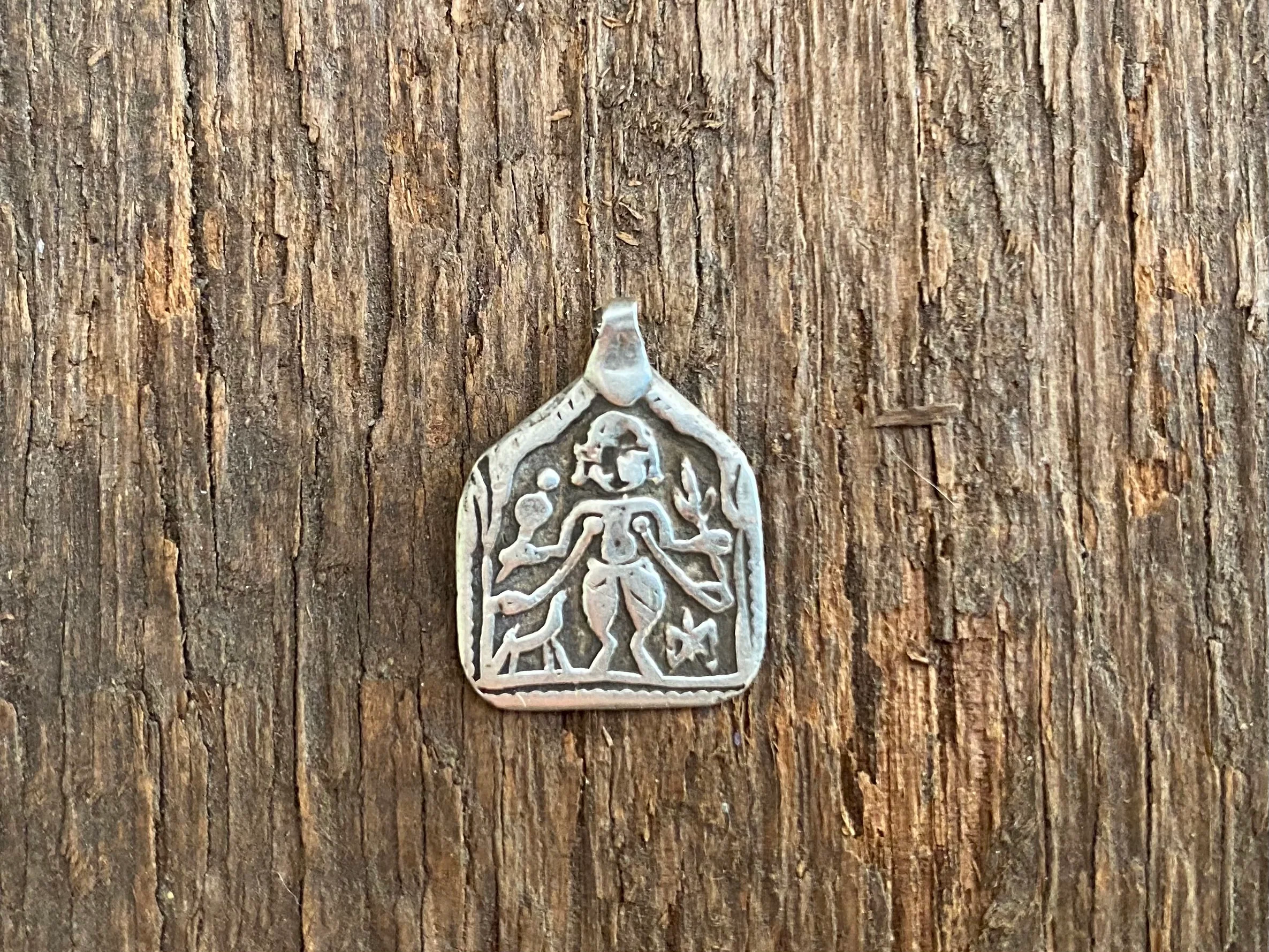Antique Silver Tribal Amulet Pendants - Shiva - Image 3