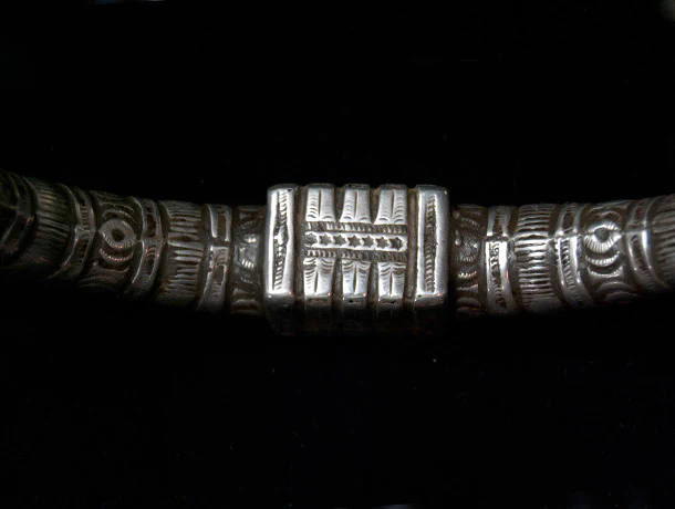 Antique Silver Tribal Torc Necklace - Image 5