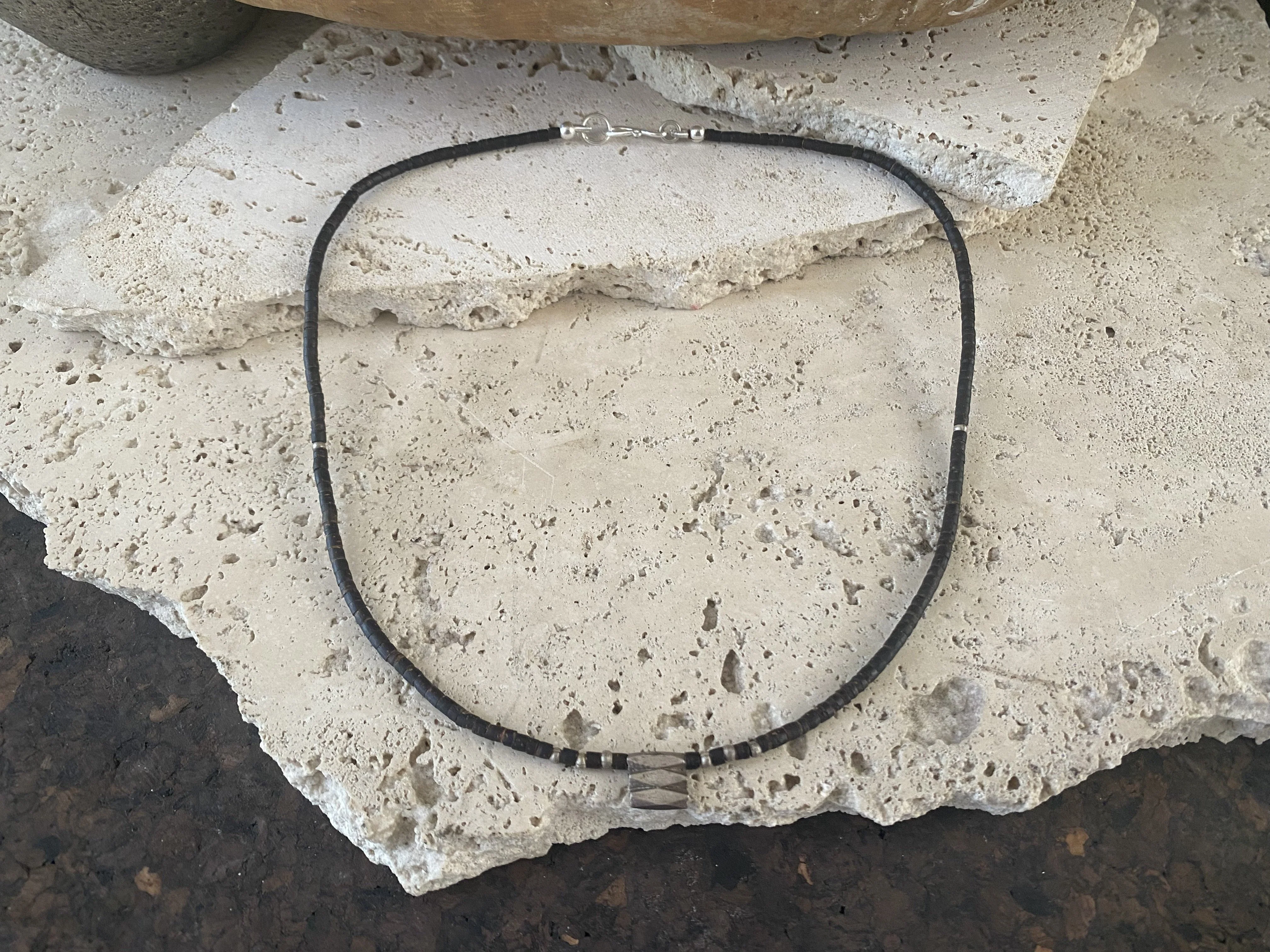 Coconut Wood And Tribal Silver Necklace - Image 3