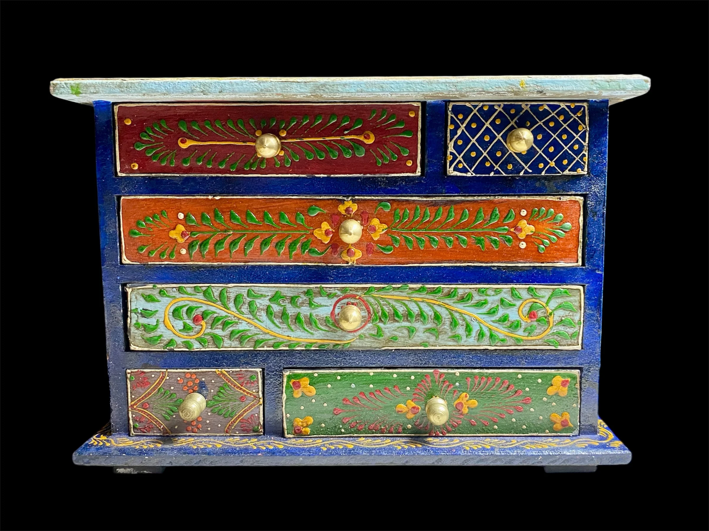Decorative Painted Cabinet With Six Drawers - Image 2