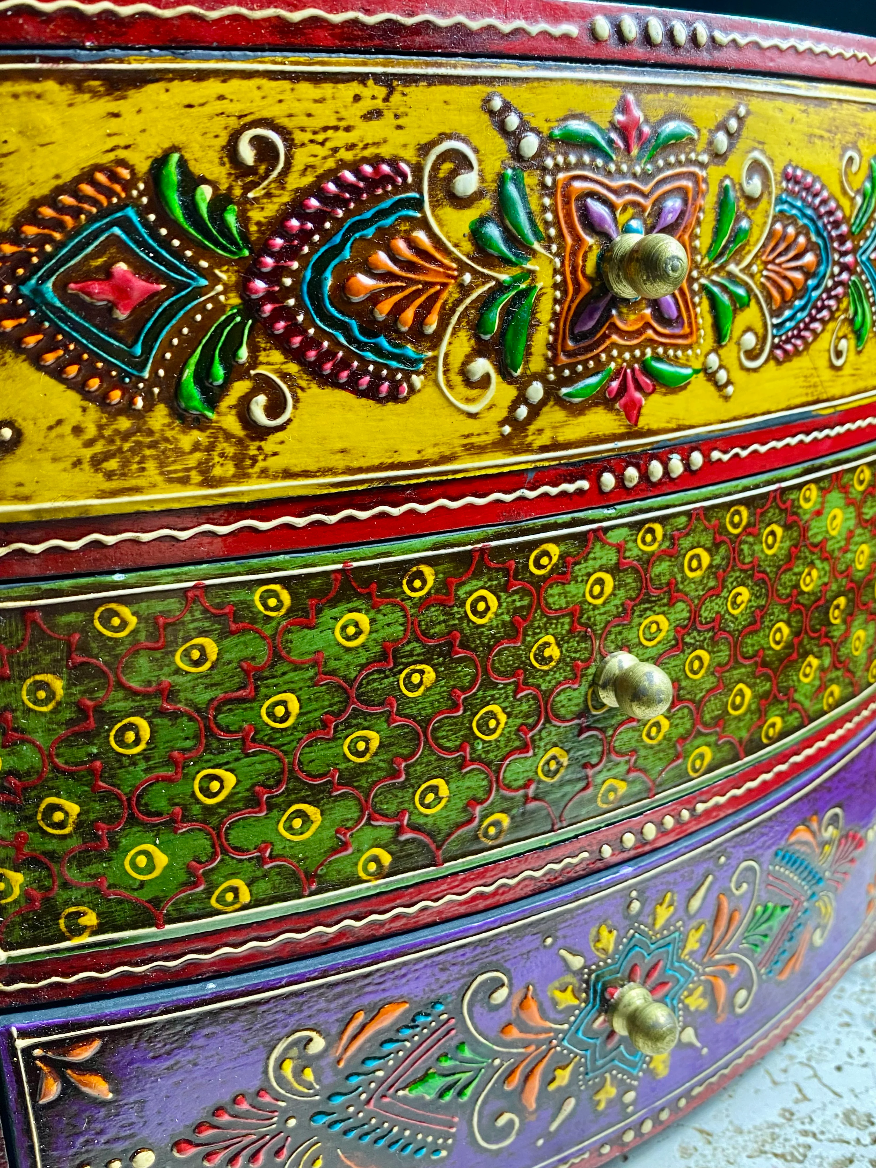 Decorative Painted Chest With Three Drawers - Image 6
