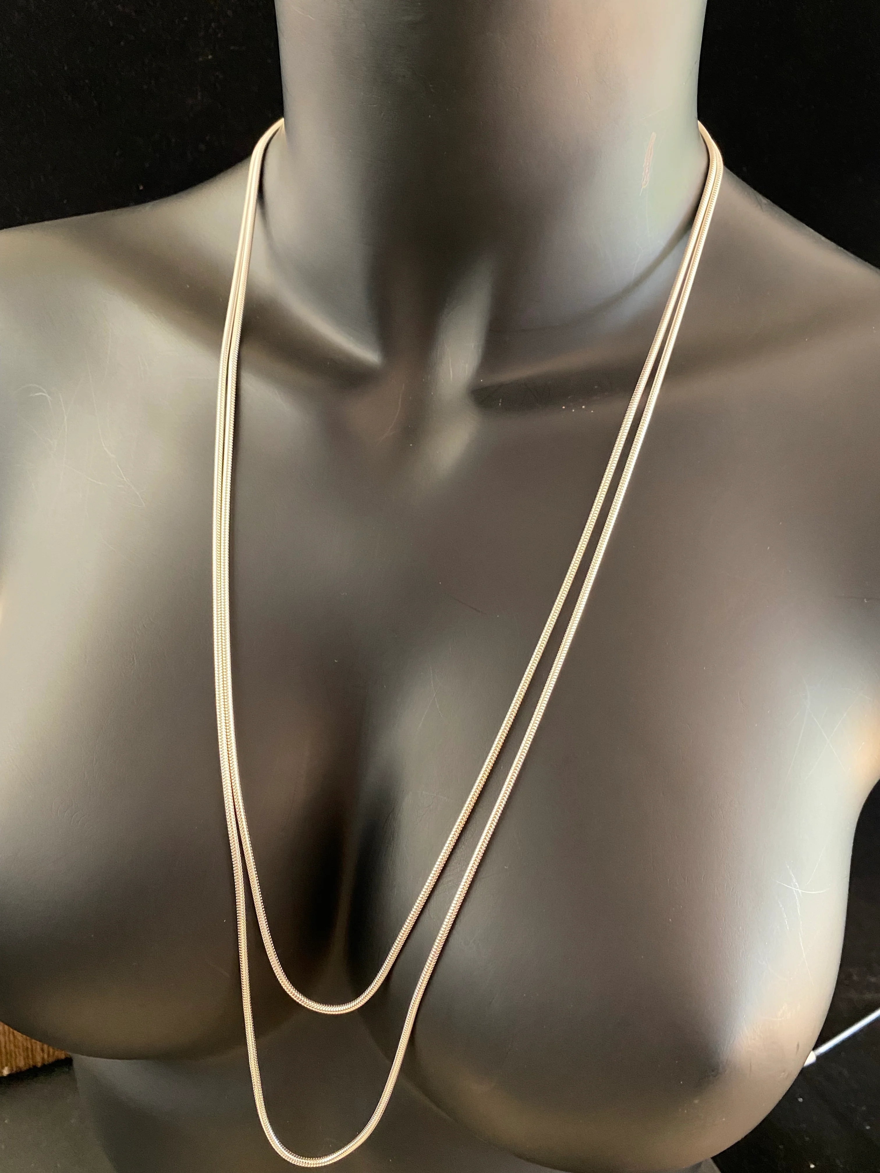 Fine Sterling Silver Snake Chain - 2.1 mm Diameter - Image 2