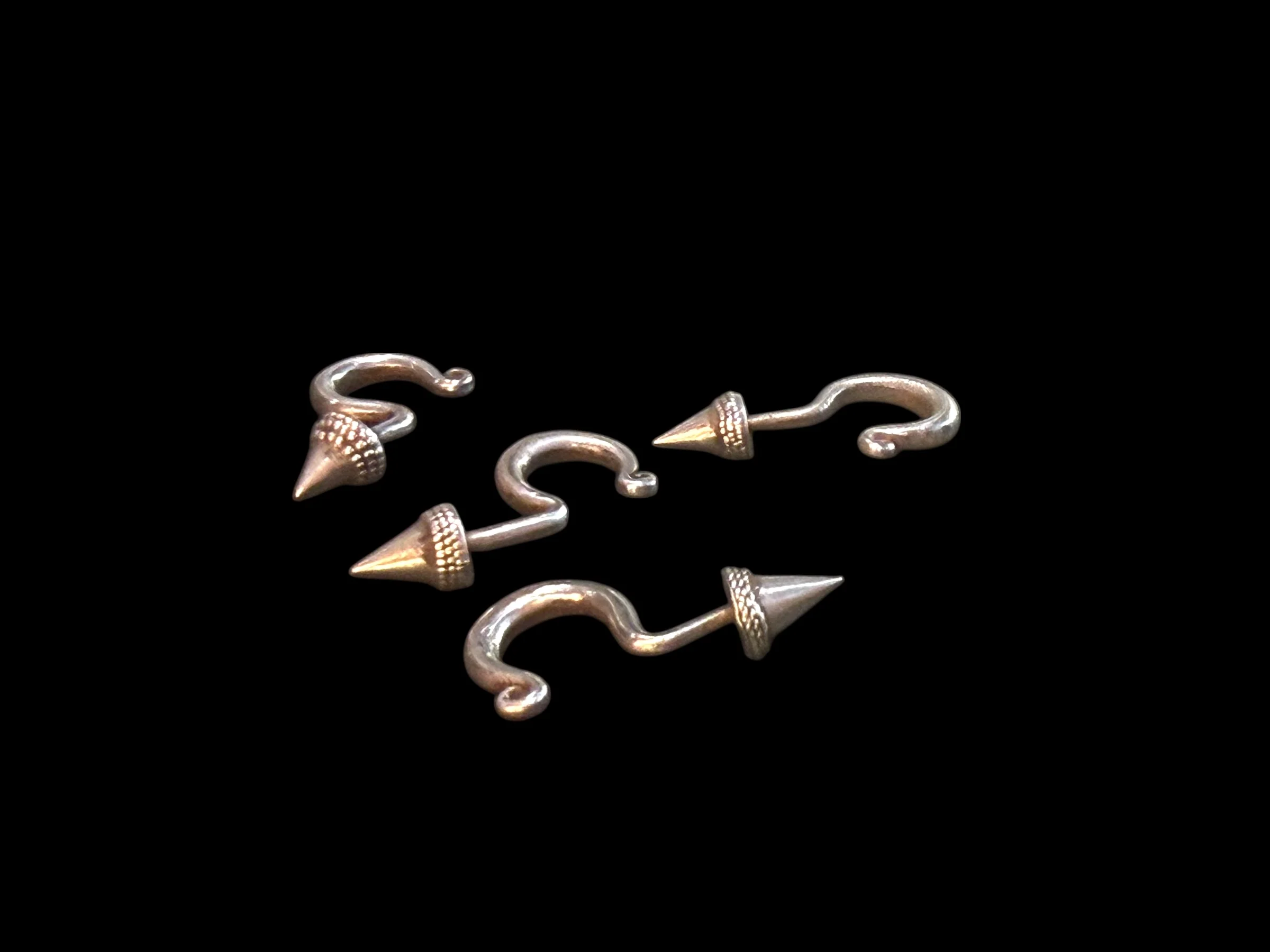 Vintage Hmong Tribal Silver Cone Earrings - Image 2