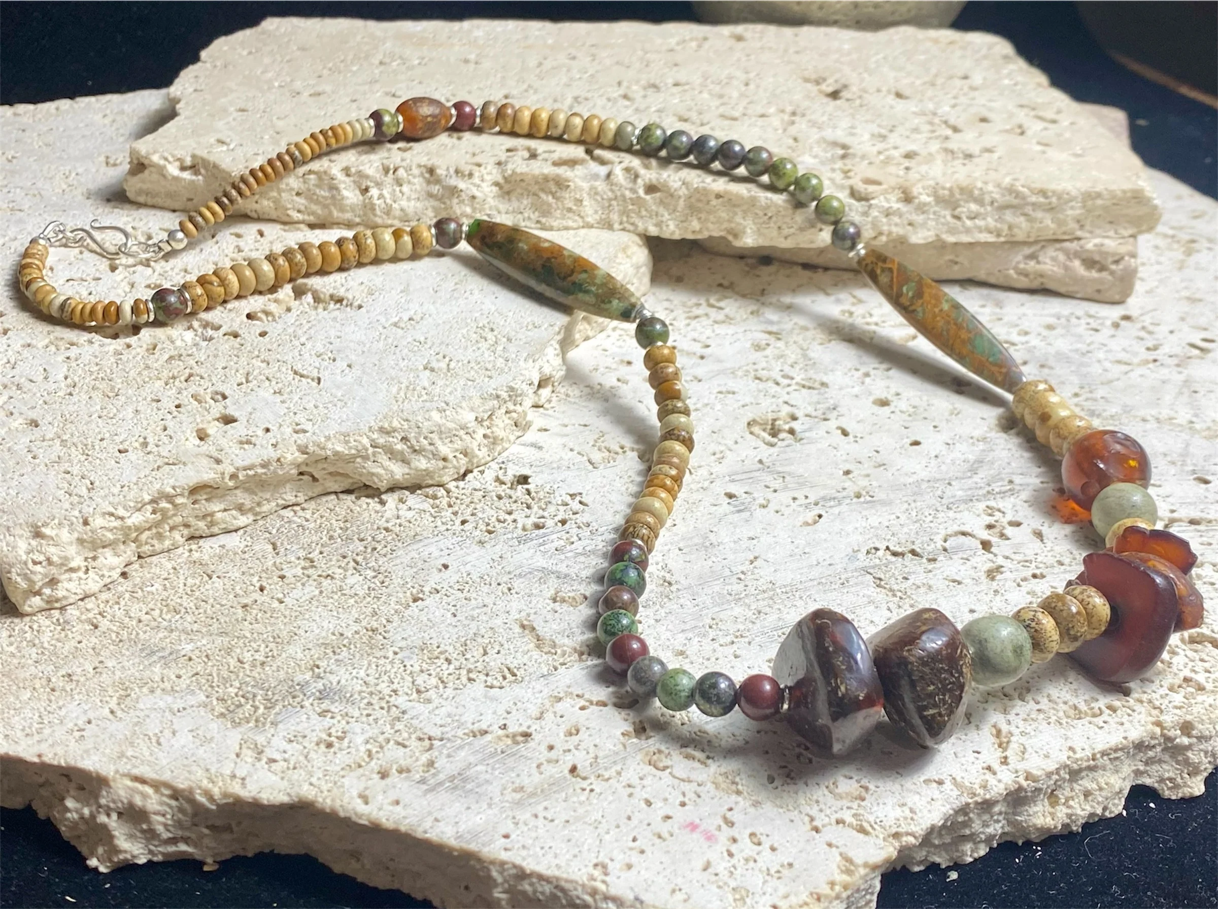 Jasper, Bloodstone And Amber Necklace - Image 6