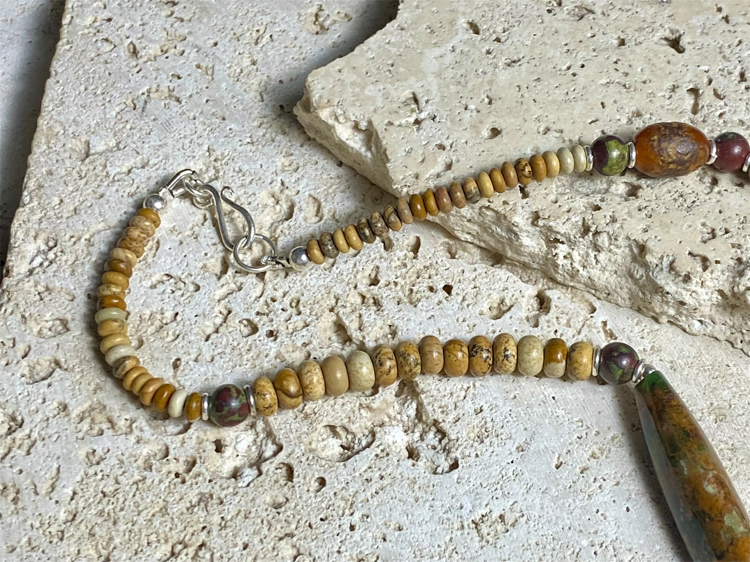 Jasper, Bloodstone And Amber Necklace - Image 8