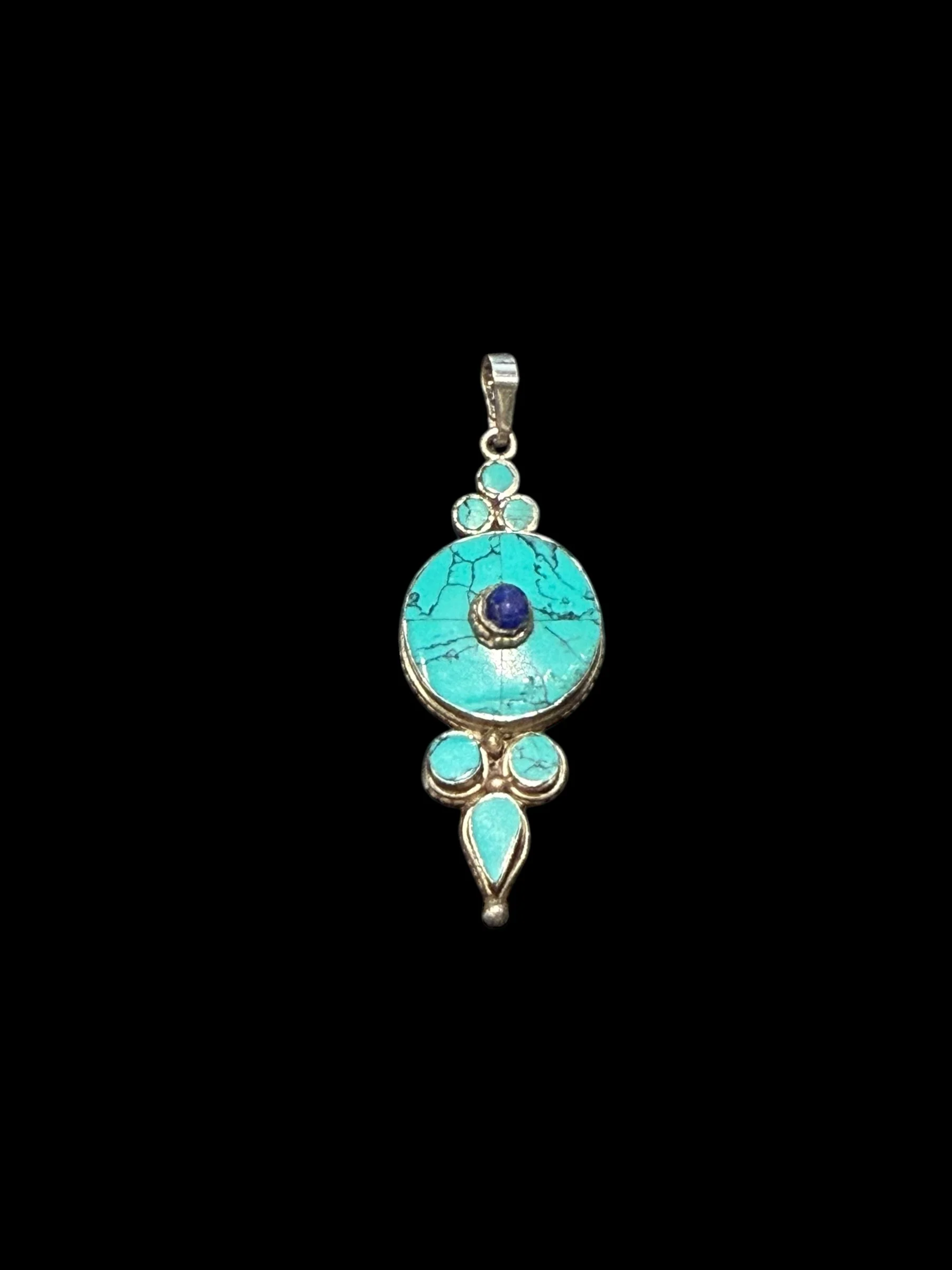 Silver And Turquoise Tibetan Pendants - Image 5