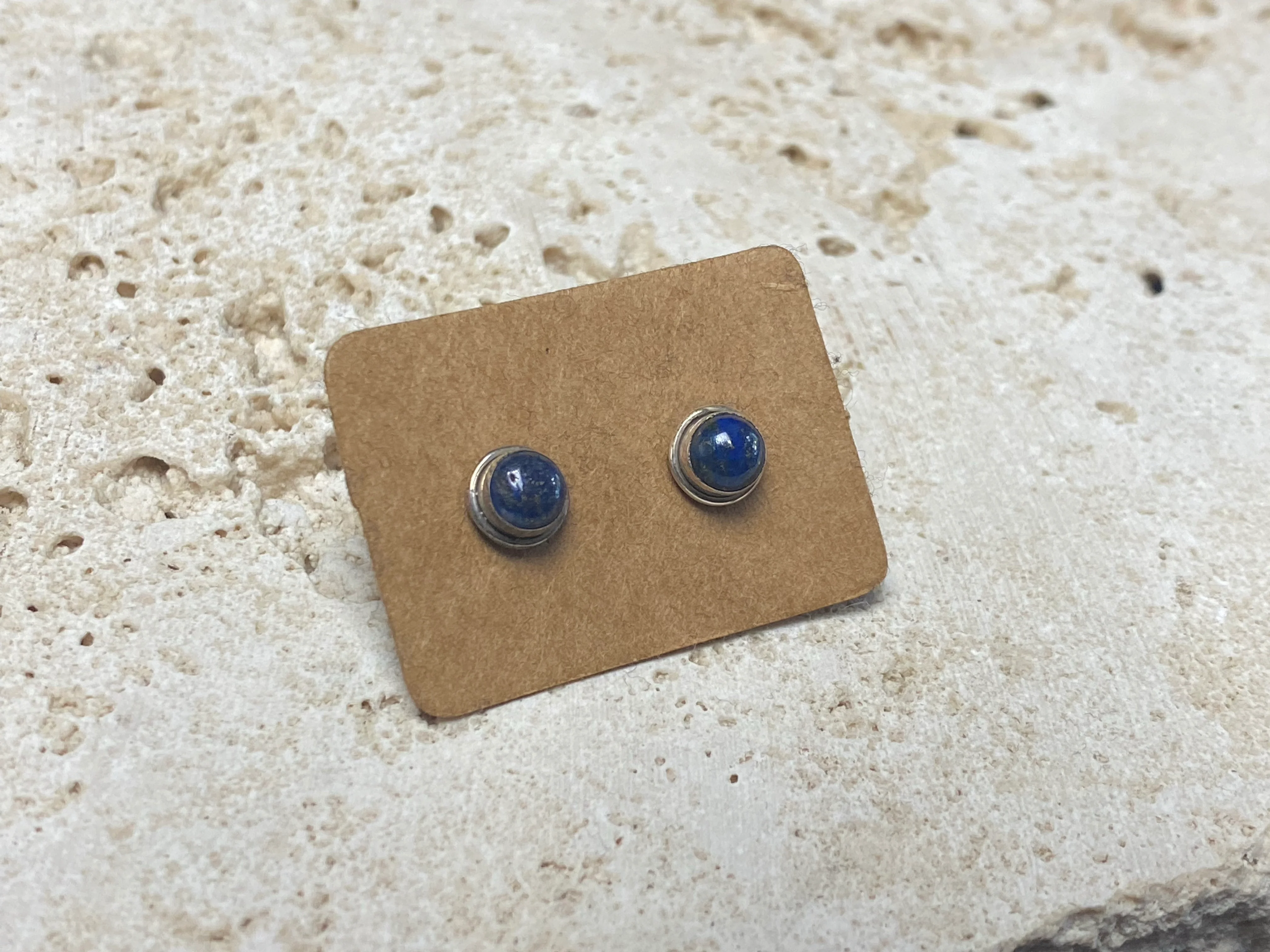Small Lapis Lazuli Silver Studs - Four Styles - Image 2
