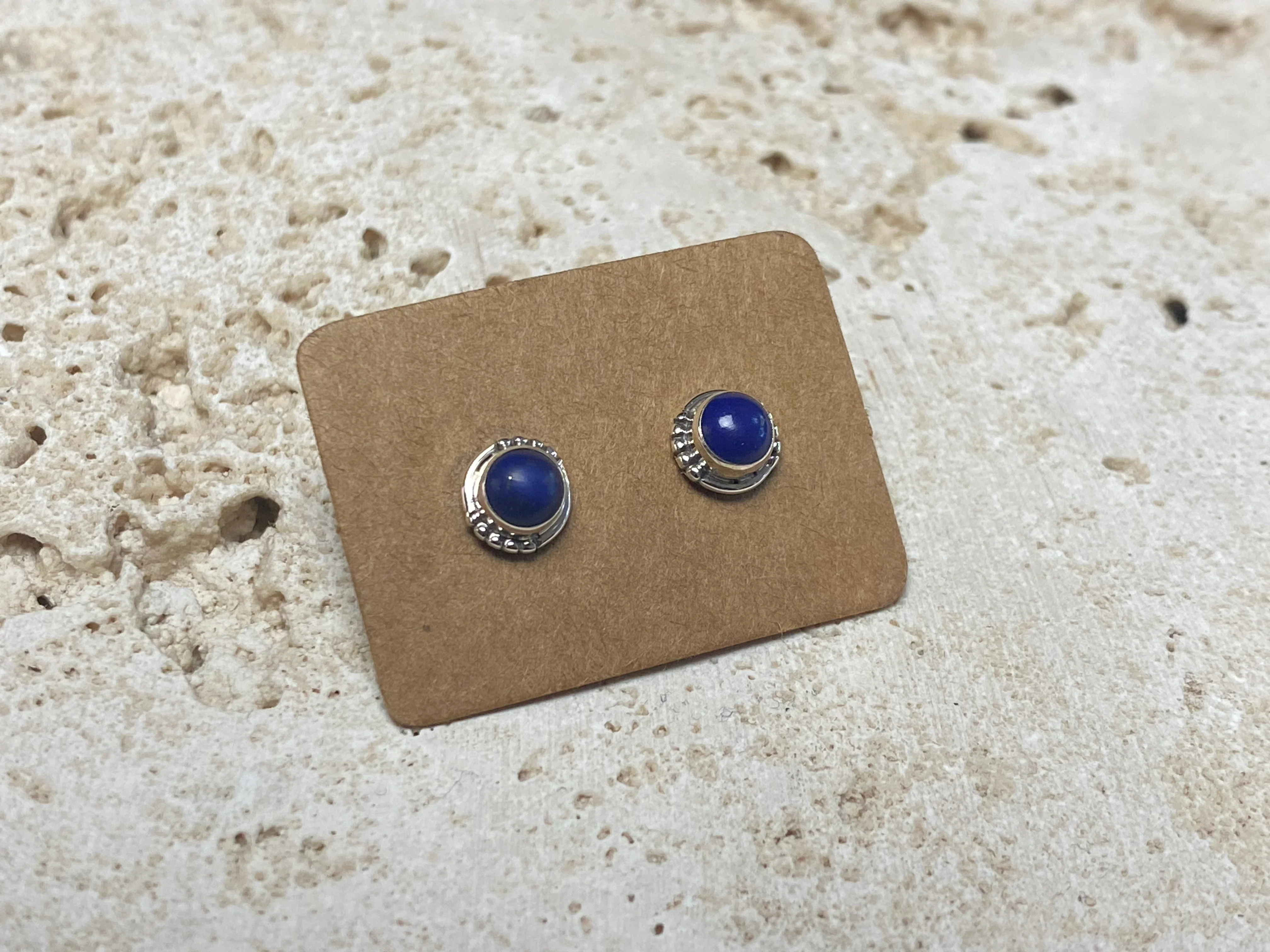Small Lapis Lazuli Silver Studs - Four Styles - Image 3