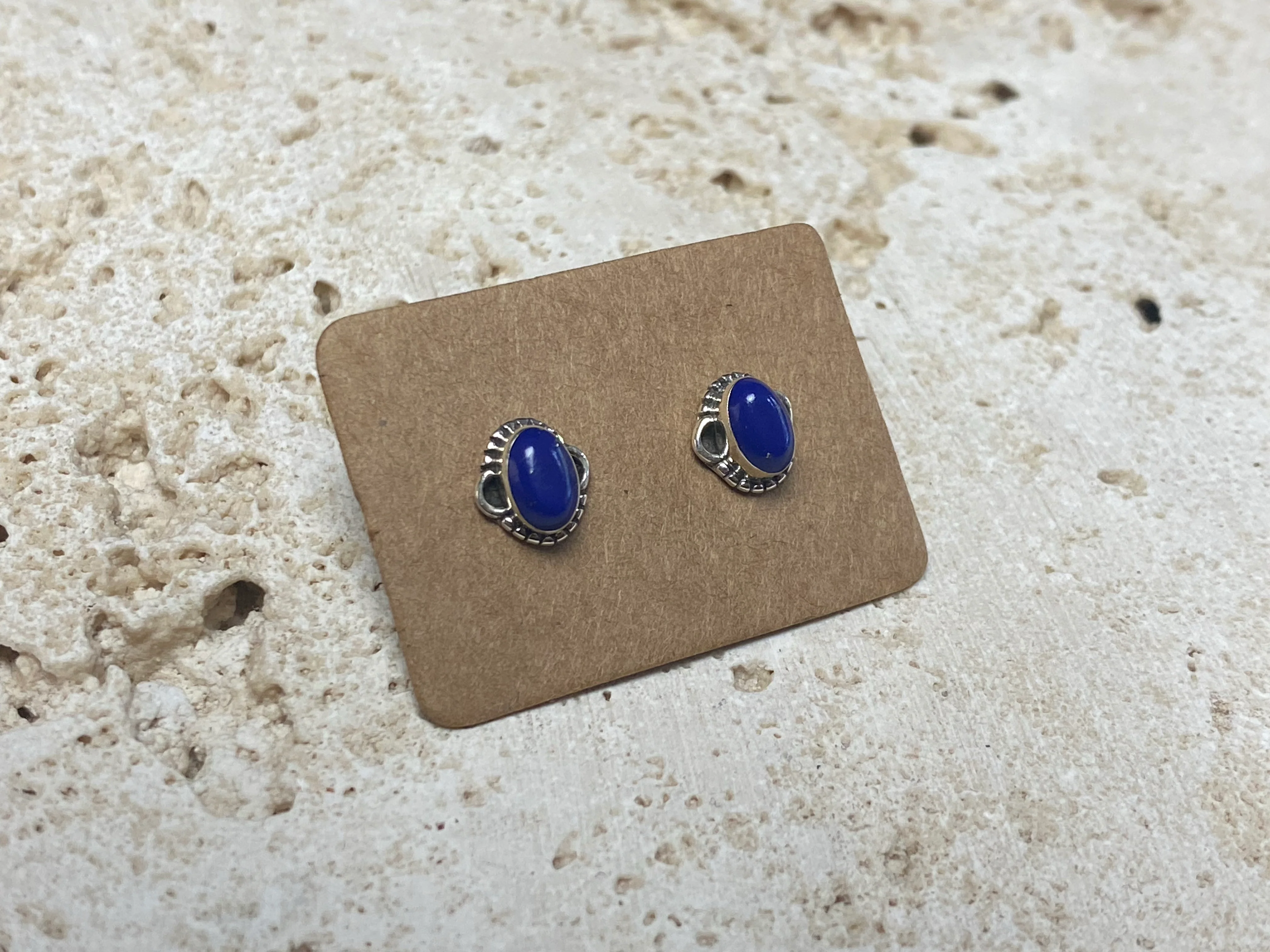 Small Lapis Lazuli Silver Studs - Four Styles - Image 5