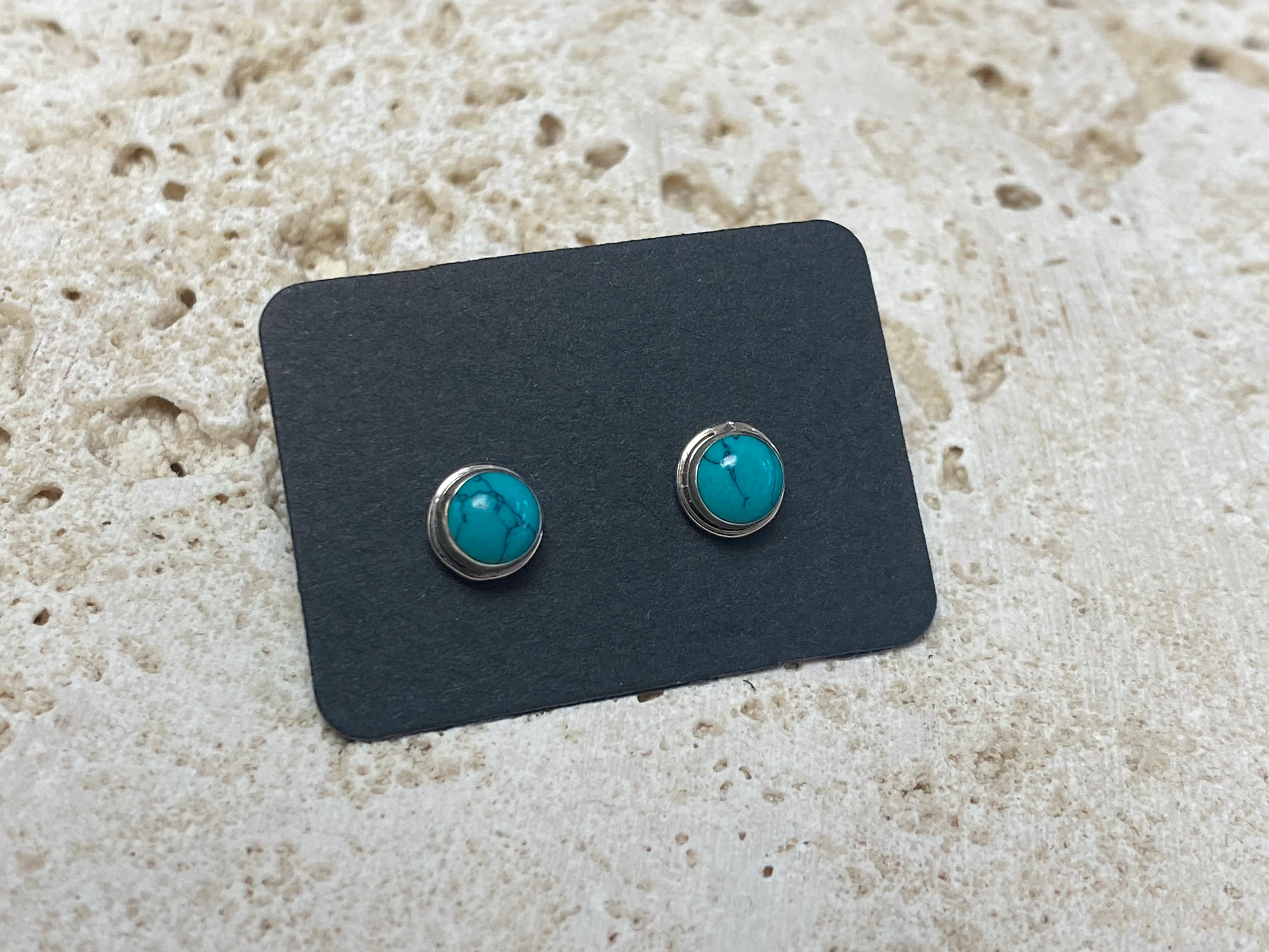 Small Turquoise Silver Studs - Five Styles - Image 3
