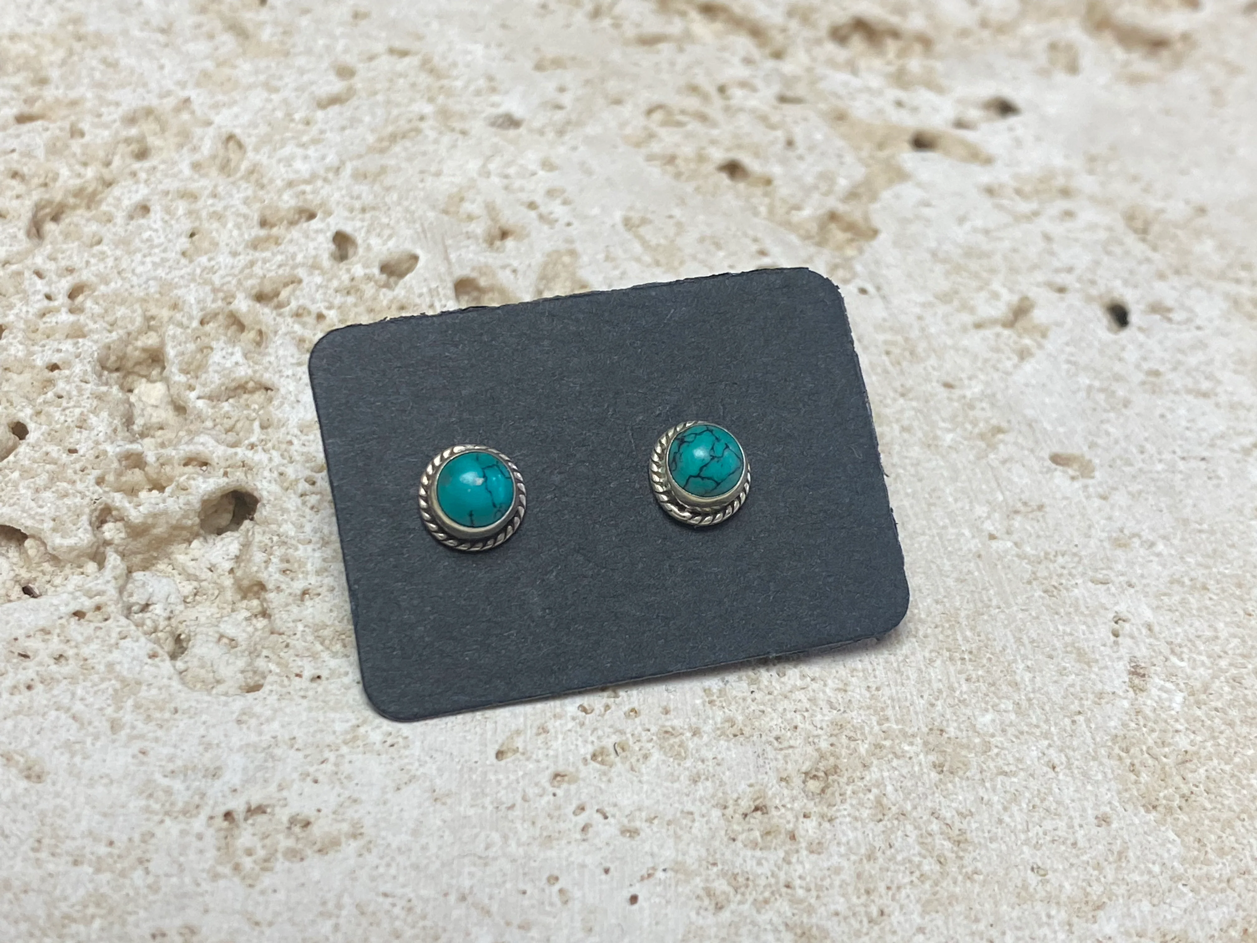Small Turquoise Silver Studs - Five Styles - Image 5