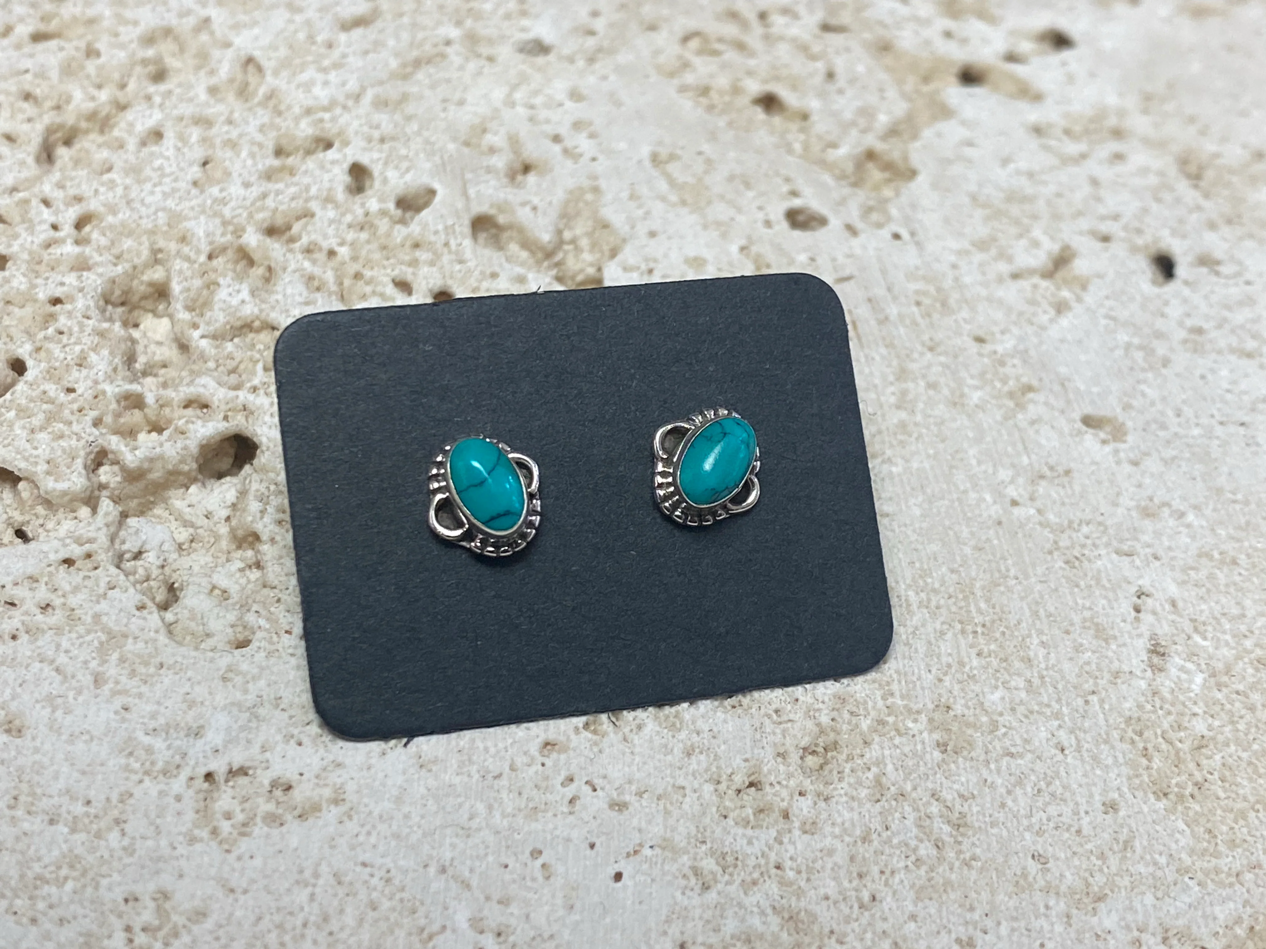 Small Turquoise Silver Studs - Five Styles - Image 6