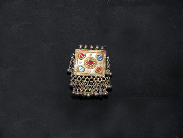 Tribal Uzbeki Pendant in Silver and Gold - Image 5
