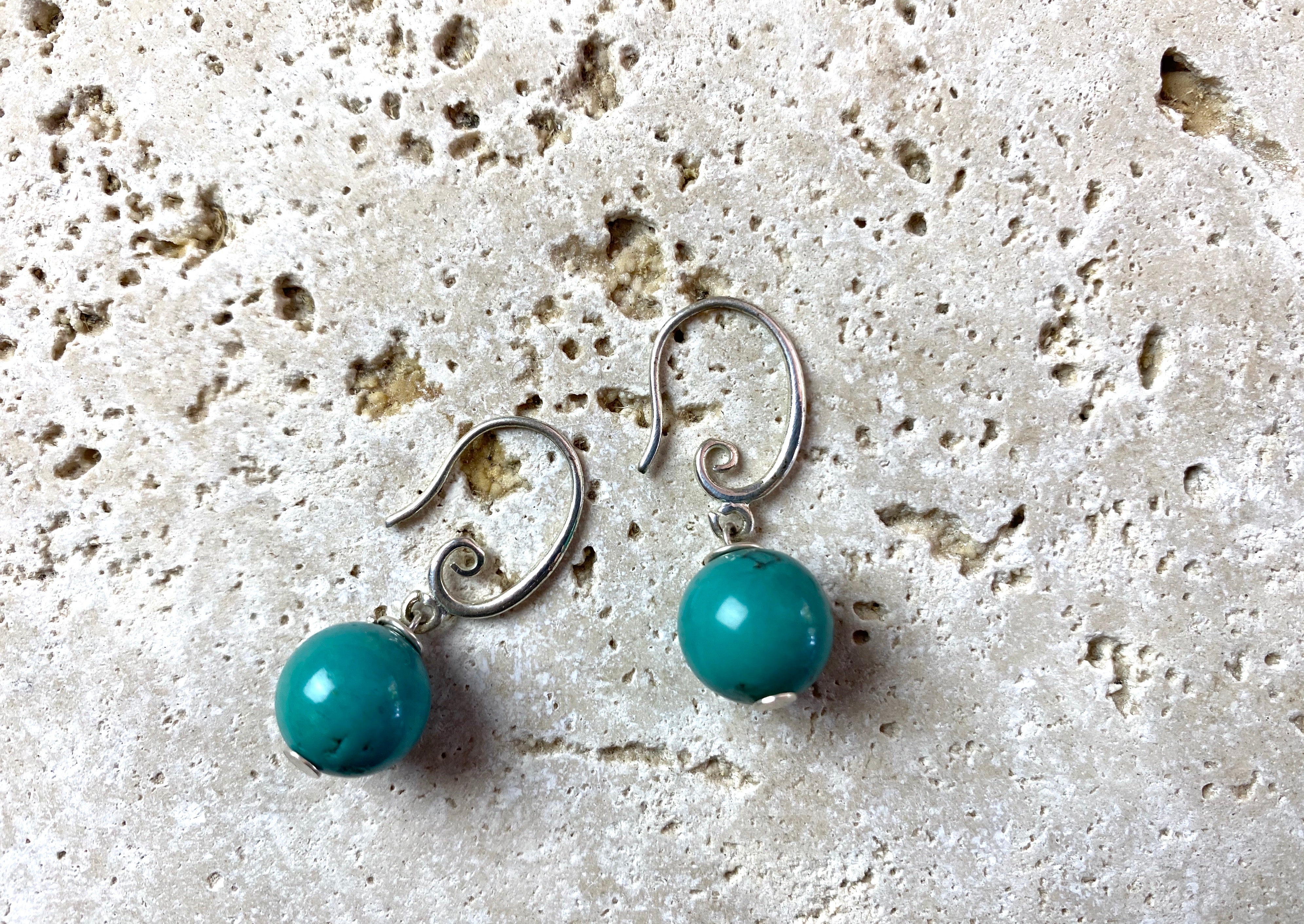 Turquoise Silver Earrings - Image 2