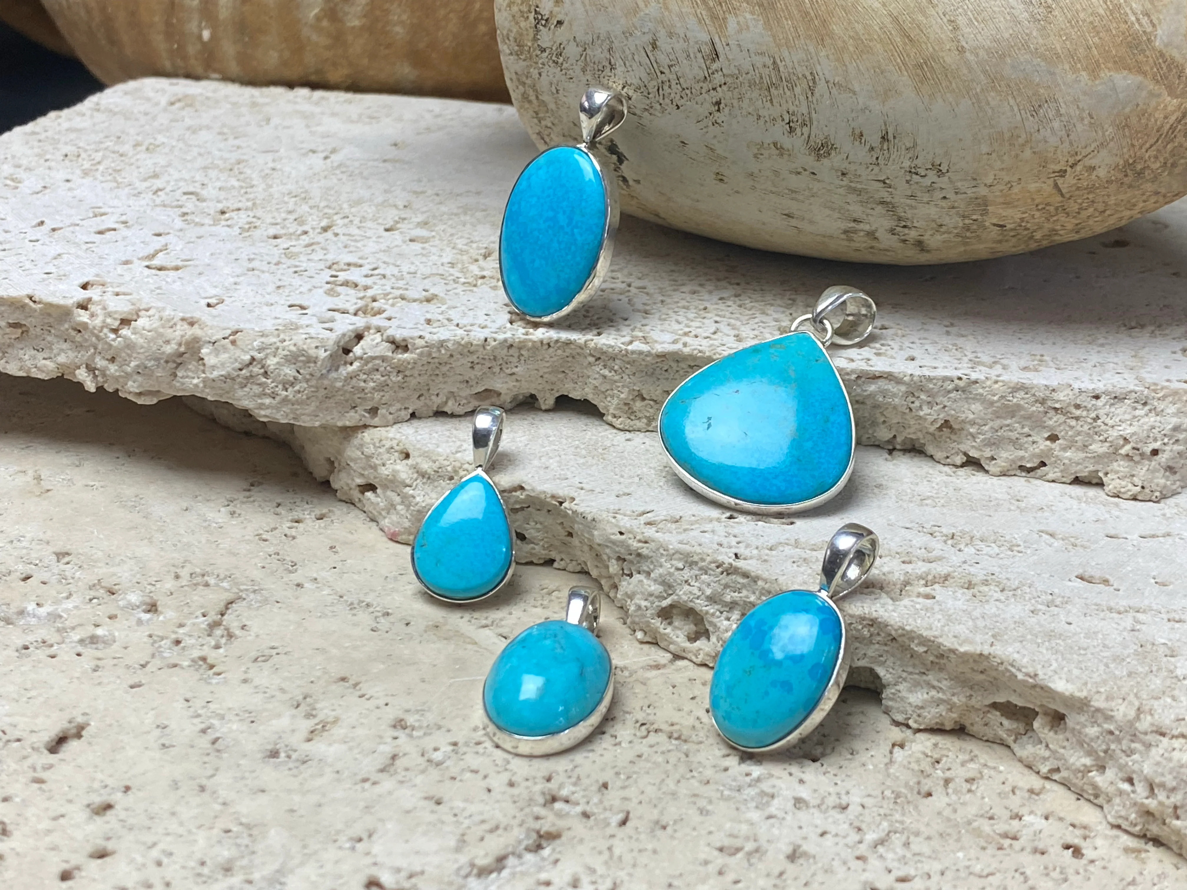 Blue Turquoise Silver Pendants - Image 7
