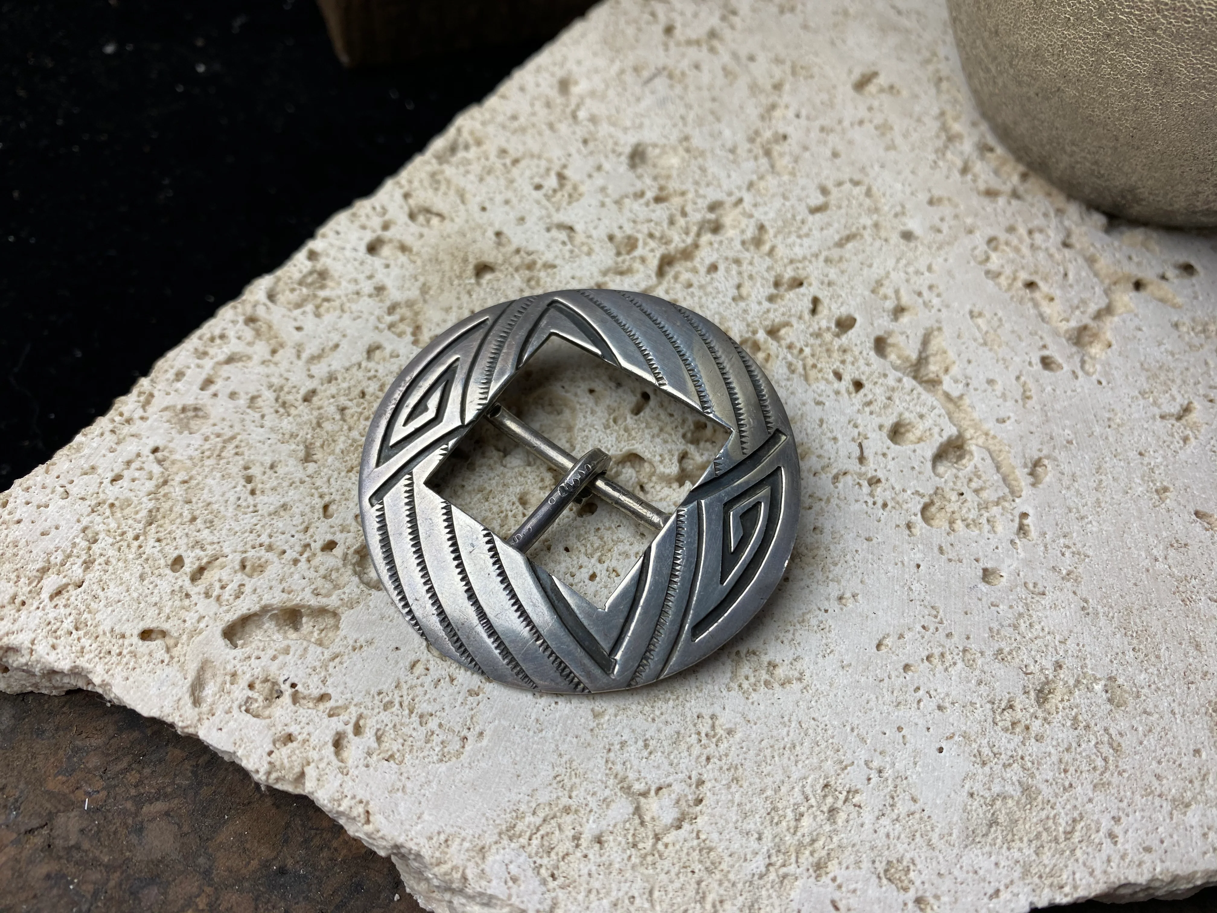 Vintage Hopi Silver Overlay Belt Buckle - Image 2