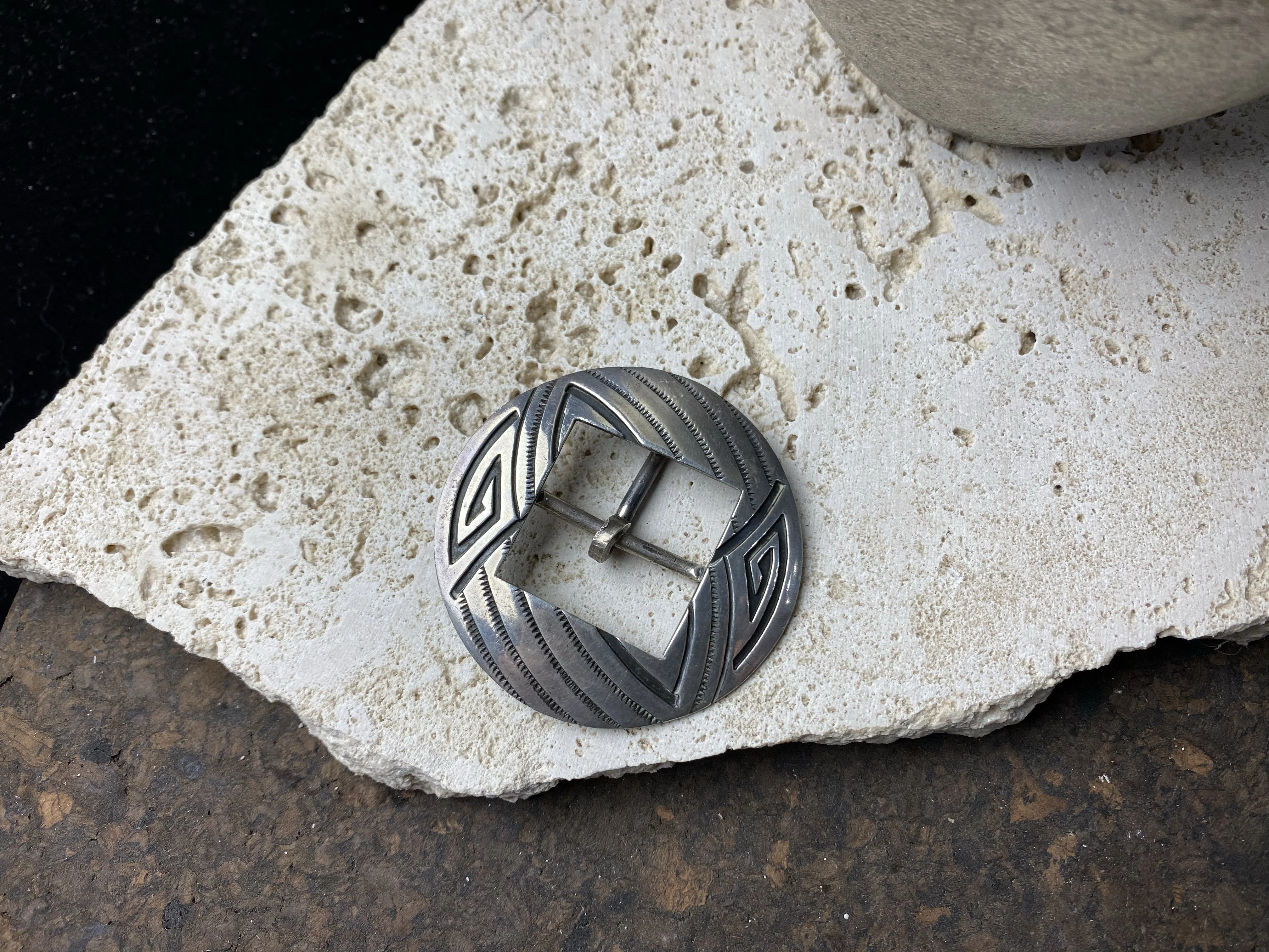 Vintage Hopi Silver Overlay Belt Buckle - Image 3